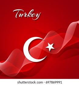 The national flag of Turkey. Abstract background. Vector.