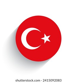 Indicador nacional de la ilustración vectorial del icono de Turquía aislada en fondo blanco.