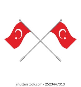 National flag of Turkey isolated on white. Vector illustration