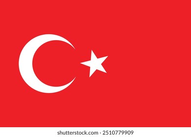 National Flag of Turkey vector design , Original flag 