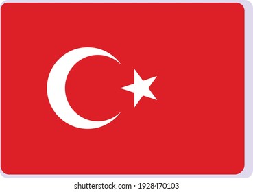 National flag of Turkey (Türkiye). Vector illustration