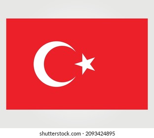 Bandera nacional de Turquía. Ilustración vectorial. Fondo de degradado.