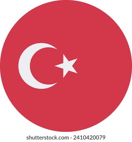 National flag of Turkey. Vector illustration.