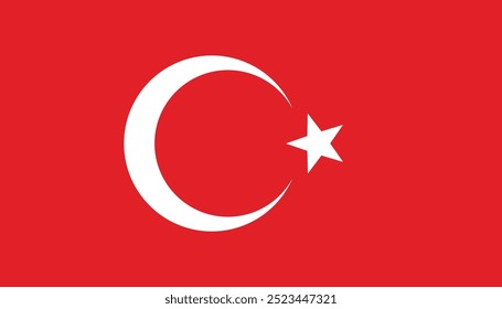 National flag of Turkey. Vector illustration