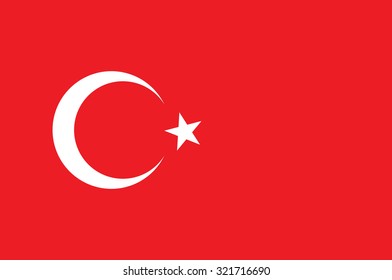 National flag of Turkey. Vector illustration of Turkish flag