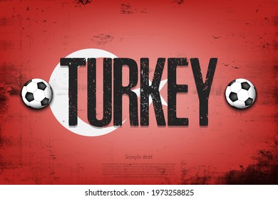 National flag of Turkey. Vintage background. Grunge texture. Banner design pattern. Vector illustration