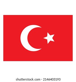 The national flag of Turkey.vector image.vector illustration.