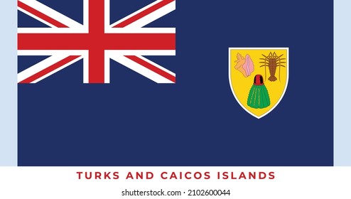 The national flag of Turks and Caicos Islands Flag. Vector illustration of Turks and Caicos Islands Flag, Vector of Turks and Caicos Islands flag.