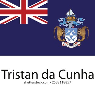 A bandeira nacional das Ilhas Turks e Caicos, com a Union Jack e um escudo com uma concha, lagosta e uma fonte verde.