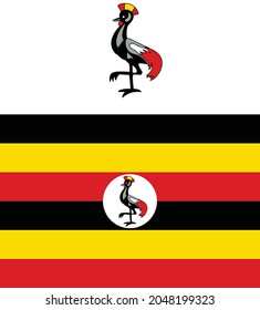 Nationalflagge Uganda Vektor