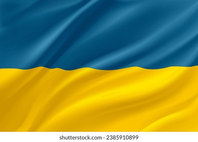 Bandera nacional de Ucrania. 3.ª ilustración vectorial

