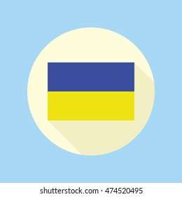 The National Flag of Ukraine. Flat icon in the circle. Vector illustration in EPS8 format.