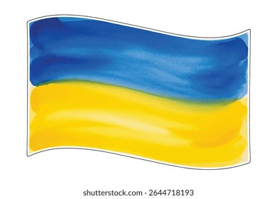 National flag of Ukraine. Independent country state symbol