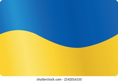 National flag of Ukraine. Vector illustration of the volumetric flag of Ukraine. Symbol, poster, banner of the national flag. Folds, swaying in the wind. The vector is isolated