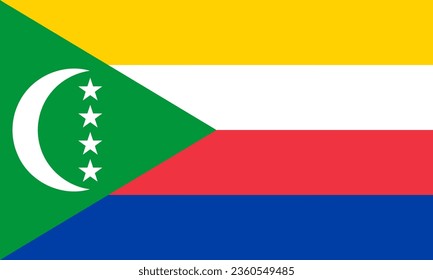 national flag of Union of the Comoros, in the original size,colours and proportions(3:5)
