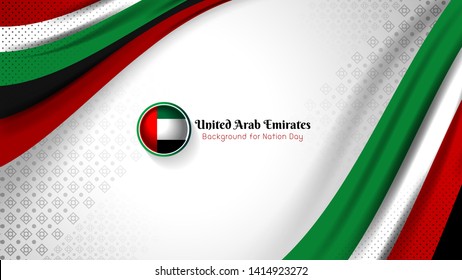 National Flag of United Arab Emirates Background Concept for Independence Day and other events, Vector Illustration Design