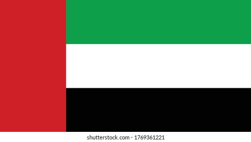 National flag of United arab emirates. Vector illustration, Vector of UAE flag. EPS, Vector, illustration.