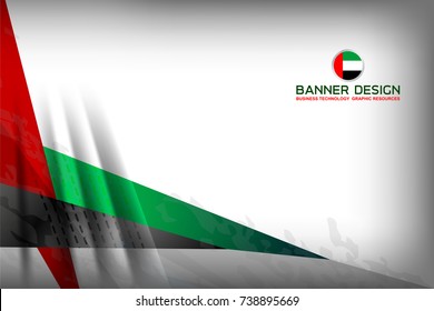 National Flag of United Arab Emirates in Banner Background for Independence Day and other events, Vector Illustration Design