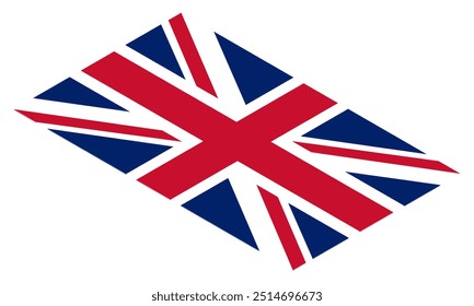 Die Nationalflagge des Vereinigten Königreichs. Britisches Nationalsymbol. Isometrisches Symbol der britischen Flagge.