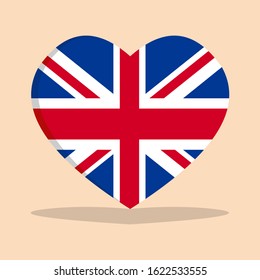 The national flag of united kingdom love icon isolated on cream background vector illustration. svg
