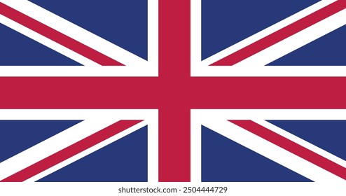 National flag of United Kingdom. Rectangular flag. Vector illustration