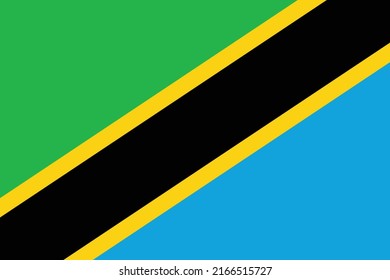 The national flag of the United Republic of Tanzania vector illustration. Civil and state ensign of Tanzania