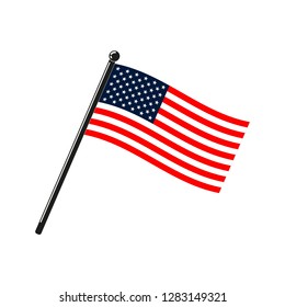 national flag of the united states of america isolated on the stick