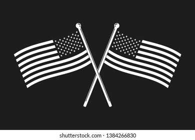 national flag of the united states of america isolated on the sticks, beautiful background