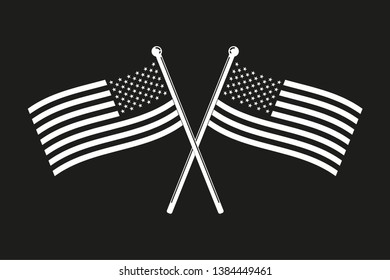 national flag of the united states of america isolated on the sticks, beautiful background