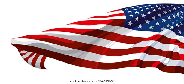 The national flag of the United States of America