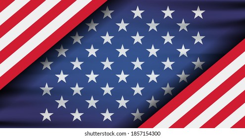 The national flag of the United States of America. Modern flat illustration. American flag for Independence Day.