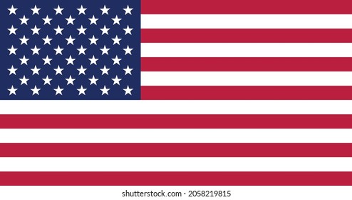 Nationalflagge der Vereinigten Staaten von Amerika Originalgröße und Farben Vektorgrafik, amerikanische oder US-amerikanische Flagge, US-Flagge 