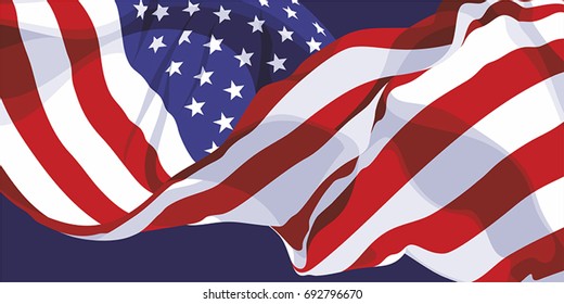 The national flag of the United States of America