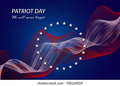 National flag of the United States of America. Stars and red and white stripes on a blue background. Background. Vector