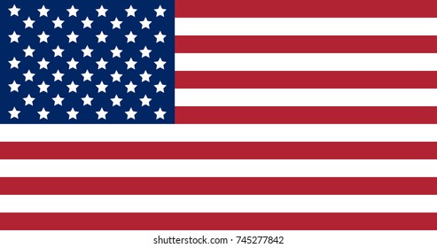 National flag of United States of America. Official colors and proportion of flag of USA.Vector illustration