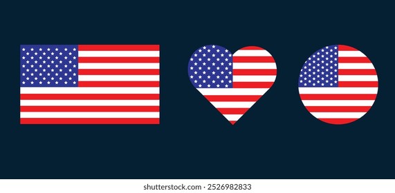 National flag of united states. US flag vector. American  flag vector illustration