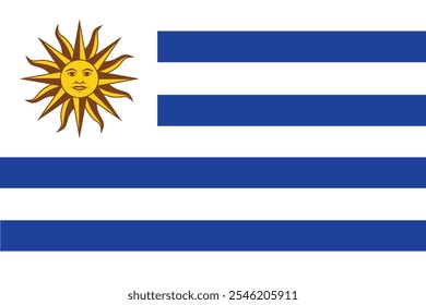 A bandeira nacional do Uruguai