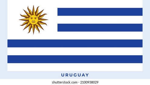 Die nationale Flagge der Uruguay-Flagge. Vektorgrafik der Uruguay-Flagge, Vektorgrafik der Uruguay-Flagge.