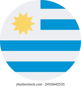 National flag of Uruguay. Vector illustration.