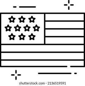 National Flag of USA Concept Vector Icon Design, American culture and traditions Symbol, United States Social Sign, US Arts and literature Stock illustration