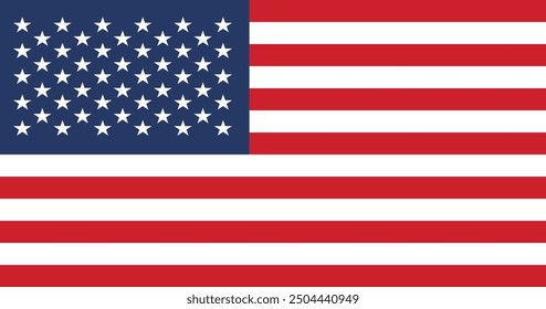 National flag of USA. Rectangular flag. Vector illustration
