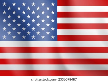 Bandera nacional de Estados Unidos. Ilustración vectorial.