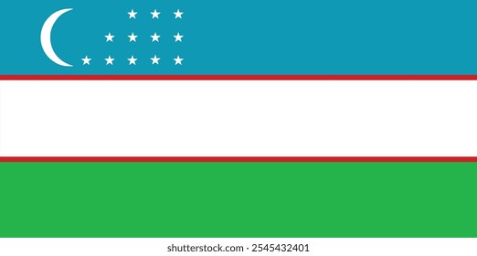 La bandera nacional de Uzbekistán, oficialmente la bandera estatal de la República de Uzbekistán