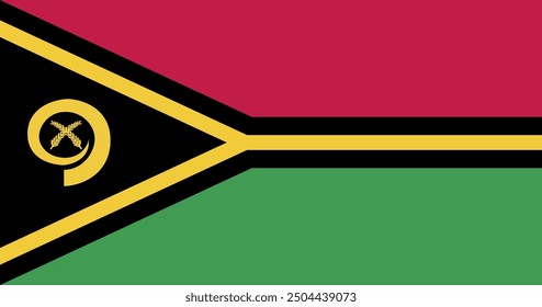 National flag of Vanuatu. Rectangular flag. Vector illustration