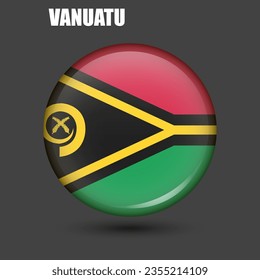 The national flag of Vanuatu is in the shape of a circle.Vector.
Round 3d flag icon with
high detail.
Spherical illustration of the flag.