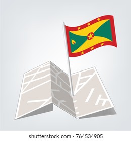 National flag of Vanuatu Vector Illustration,map and check in