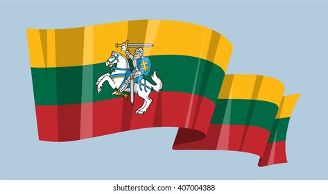 National flag vector editable banner ribbon country world Lithuania Chase Europe rider horseman