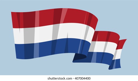 National flag vector editable banner ribbon country world Europe Netherlands Holand