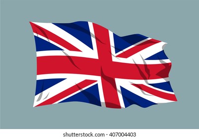 National flag vector editable banner ribbon country world UK United Kingdom Great Britain Union Jack London
