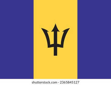 National flag vector illustration of Barbados.